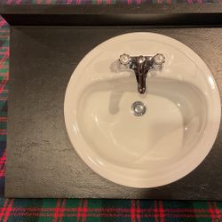 Vanity Sink Top With Porcelain Bowl  And Faucet