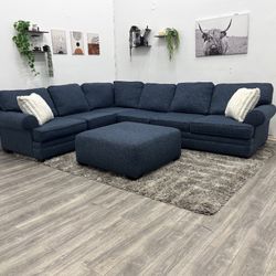 Navy Sectional Couch - Free Delivery 