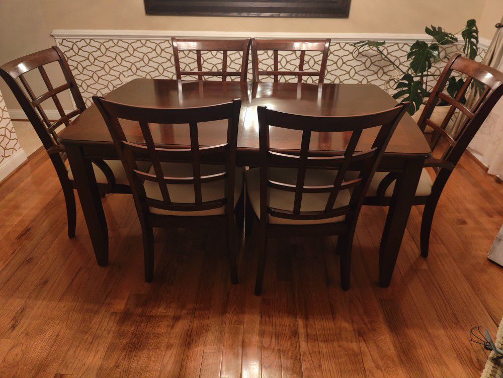 Dining Table And Chairs Set 6 Wood