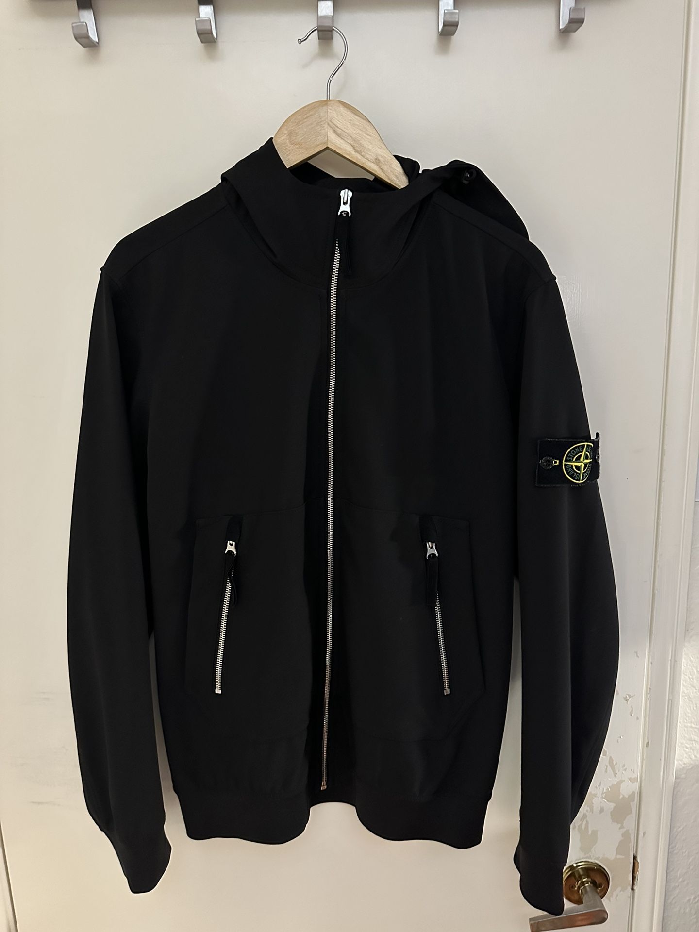 Stone Island Black Soft Shell Light Jacket Size Large