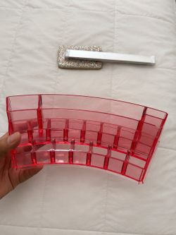Pink Acrylic Makeup Organizer Cosmetic Storage Holder Desk Organizer