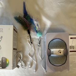 Cat Toys Interactive Rechargeable Cat Toys with Automatic Timer, Fast & Slow Rolling Speed on Carpet