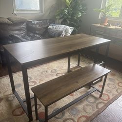 Table And Bench 4 Ft Dining Coffee Or Writing Desk