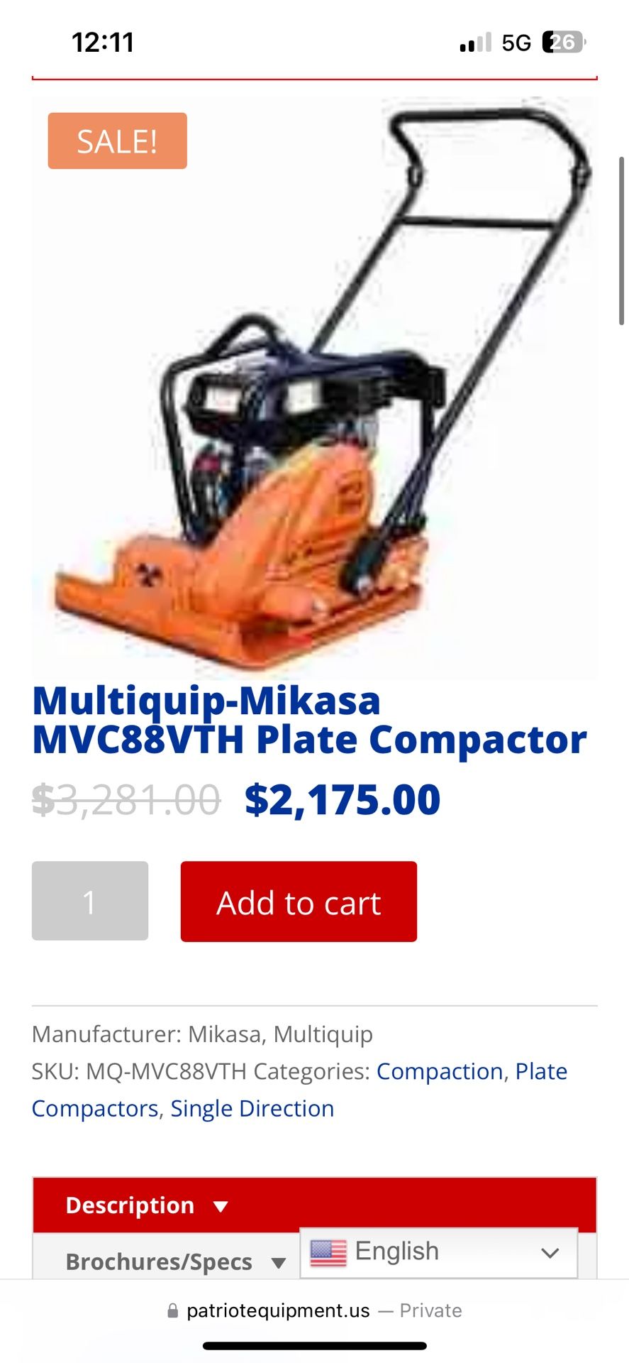 Mikasa Plate Compactor