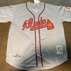 Chipper Jones Atlanta Braves Baseball Jersey XL New NWT MLB Adult Extra Large 10