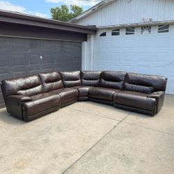 🚚 FREE DELIVERY Reclining Leather Couch Sofa Sectional – Dark Brown