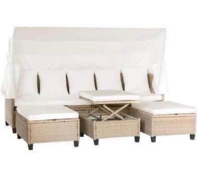 Assembled New Outdoor Patio Furniture Set 4 Piece Wicker Conversation Set with Lift Coffee Table