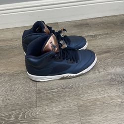 Authentic Navy Blue And Rose Gold Jordan’s 