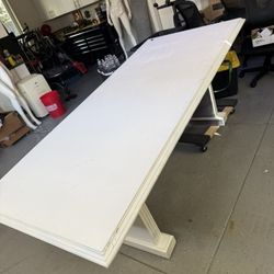7ft Conference Table Painted White 