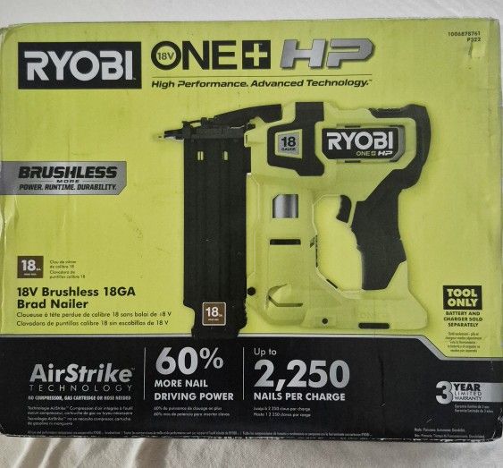 18v Brushless 18GA Brad Nailer ( Tool Only)