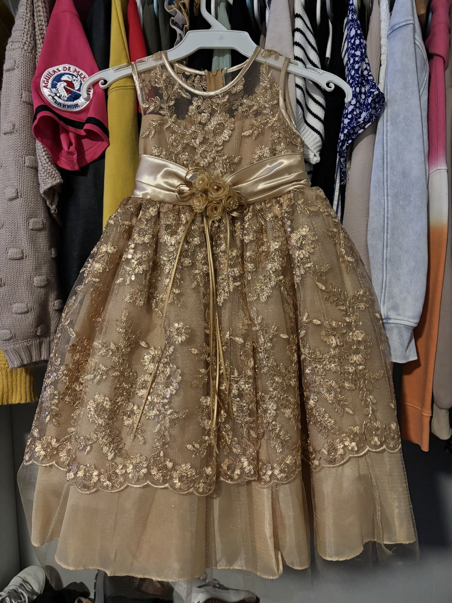Brand New Girls Gold Dress