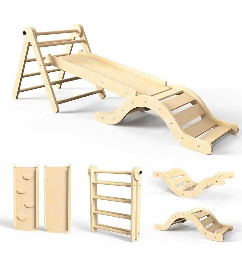 7in1 Toddler Climbing Toys Indoor Foldable Baby Climbing Toys Wooden Montessori Climbing Set