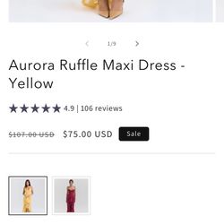 Aurora Dress Yellow 