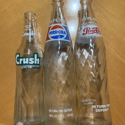 Pepsi and crush vintage authentic glass bottles coral springs 33071 3 for $50 