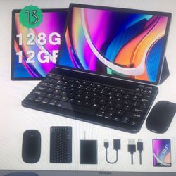 Tablet 10inch 12gb Ram 128gb Rom 13 Cores Wi-Fi Bluetooth Keyboard Mouse