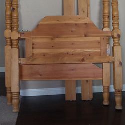 4 post real wood queen bed frame