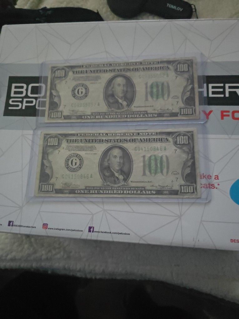 1934 One Hundred Dollar Bills