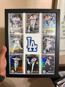 LA Dodgers Topps Chrome Card Framed Display
