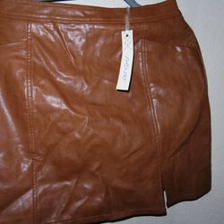 Brown Leather Skirt
