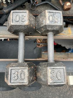 30lb hex iron dumbbell set weights