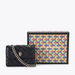Kurt Geiger Kensington Leather Crossbody Micro Bag Black