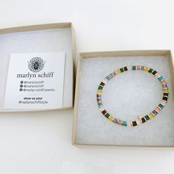 Brand New Marlyn Schiff Natural Stone Bracelet With Gift Box
