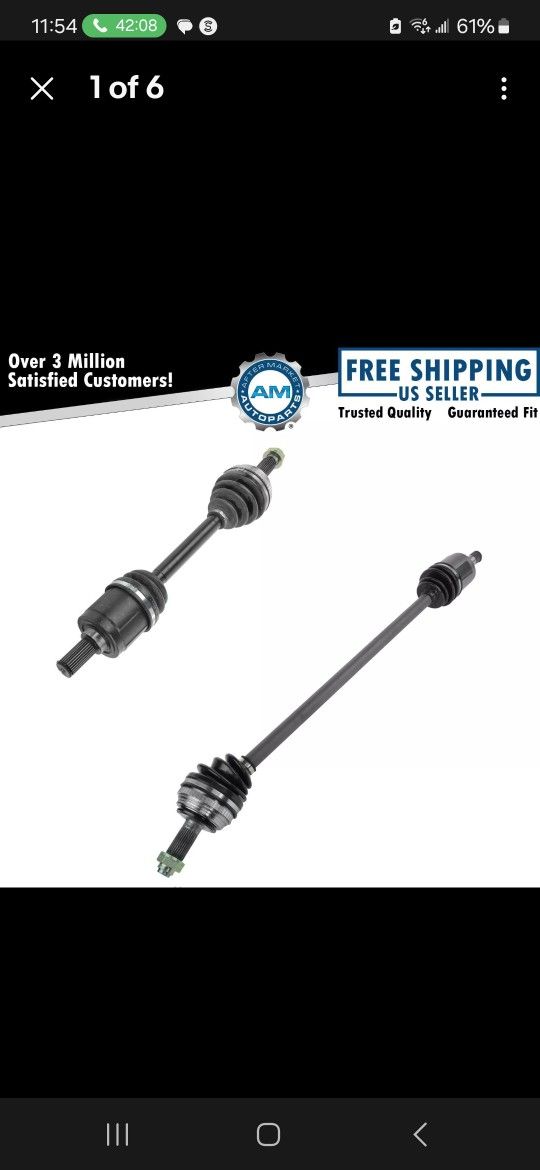Brand New Cv Axle Shaft Set For Honda Accord