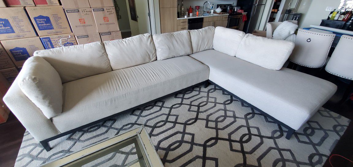 Sectional Sofa - Fabric, Off White