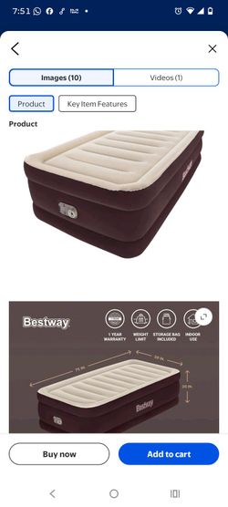 Bestway Twin Air Mattress with Built-In Pump