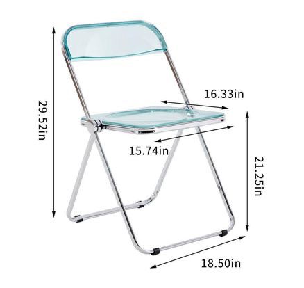Blue/Red/Yellow/White/Grey Clear Transparent Folding Chair Chair Pc Plastic Living Room Seat