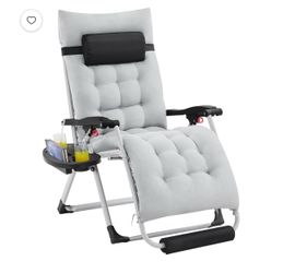 Zero Gravity Recliner with Cotton-padded Mattress, Gray