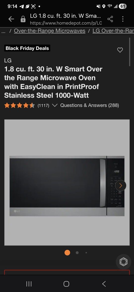 LG 1000W MICROWAVE