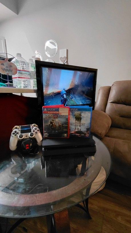 PS4 W/2 Controllers-Charging Station+2 Games!!