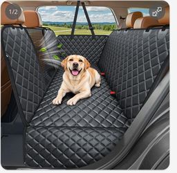 Black Quilted Dog Car Seat Cover Hammock