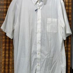 Croft & Barrow (nwt) men's white short sleeve button down dress shirt size XXL 18-18 1/2 neck