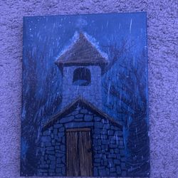 Rainy Church Painting 