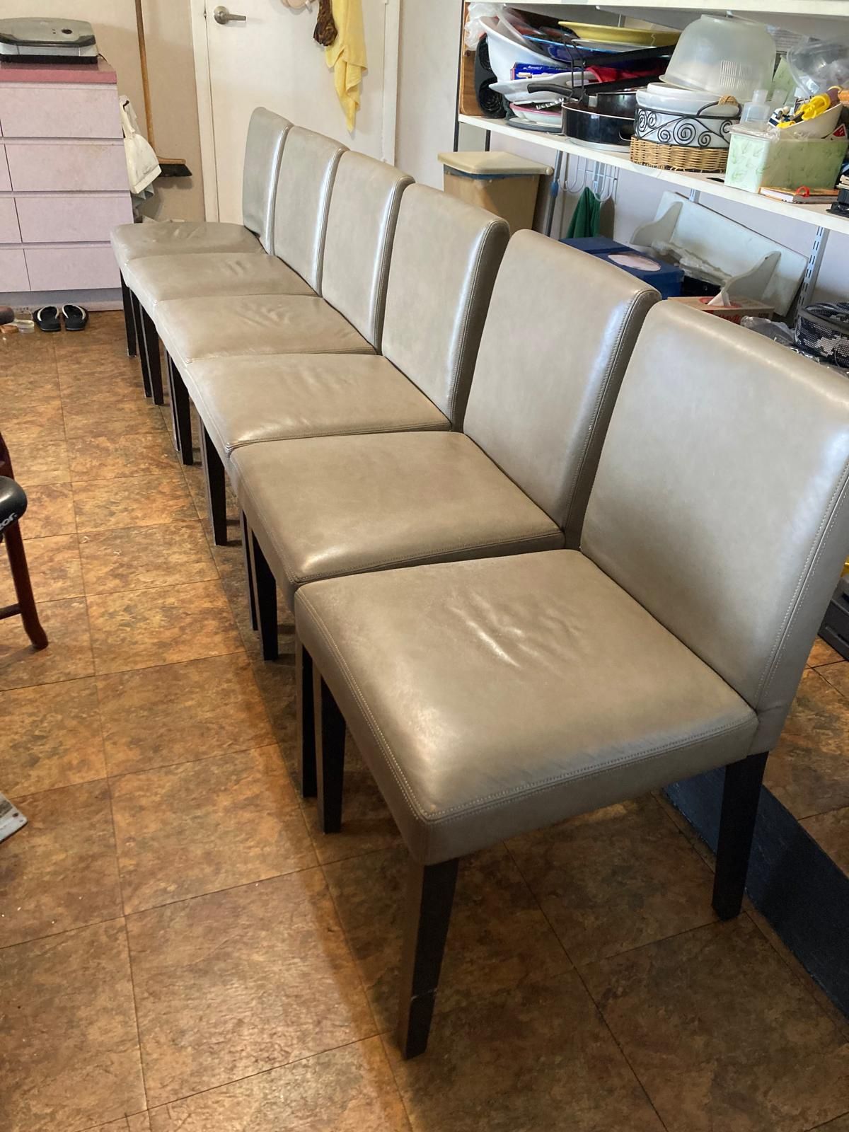 West Elm Leather Dining Chairs