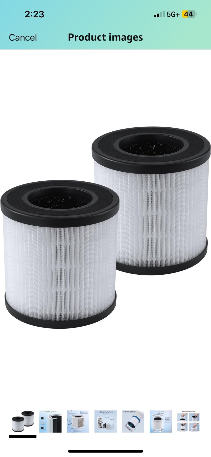 FULMINARE PU-P05 Air Purifier Replacement (2 Pack) Quiet Air Cleaner Filtering Out 99.97% 0.01 Microns, Smoke, Pollen, Particles