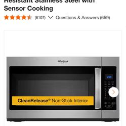 Whirlpool Over The Range Microwave 30”