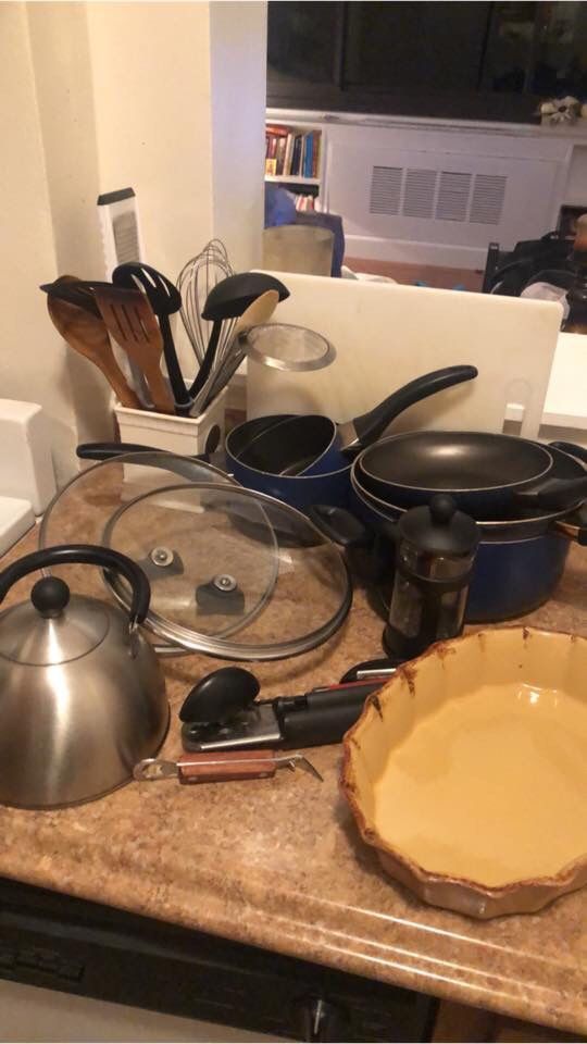 Pots, pans, plates, etc