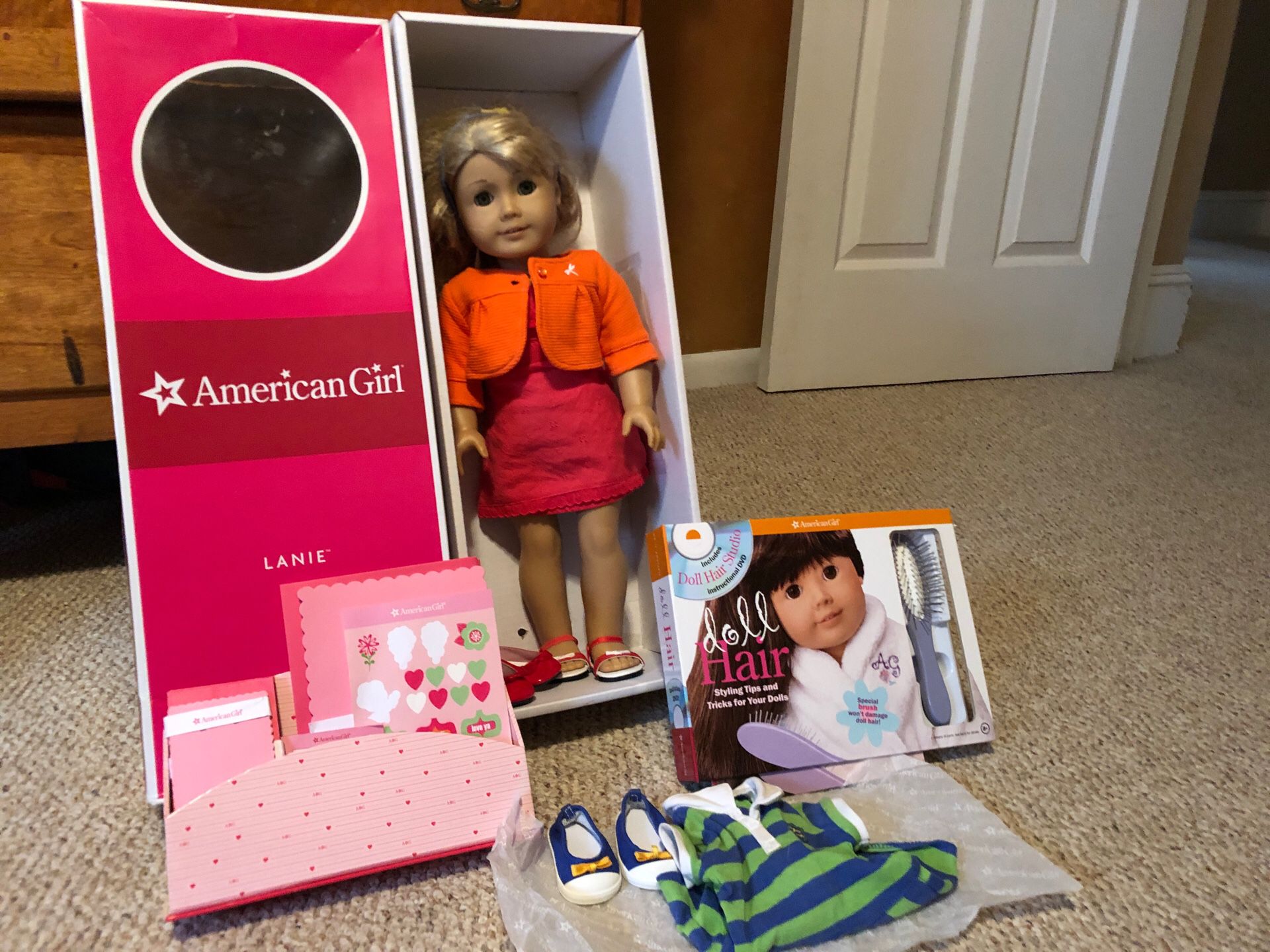 American Girl doll Lanie, with accessories