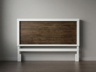 Modern Full/Queen Wood & White Headboard