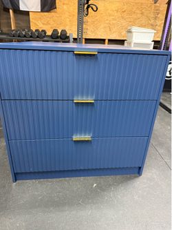 Two Navy Three Drawer Dressers