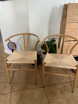 Wishbone Style Dining Chairs – Set of 2
