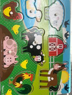 Melissa & Doug 4 wooden  puzzles