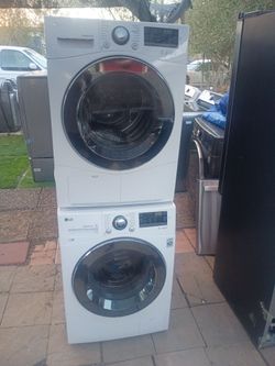 LG 24in wide Front Load Stackable Washer And Dryer Electric Dryer (ventless) models on pictures!
