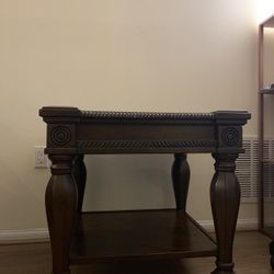 Ashley Furniture Solid Wood End Table – 26″ × 26″ × 26″ – $50 OBO
