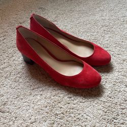 Land’s End Red Suede Pump Heels 