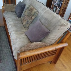 Queen Solid Oak Futon