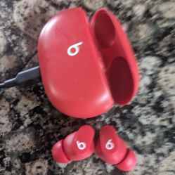 Bright Red Beats Ear Buds